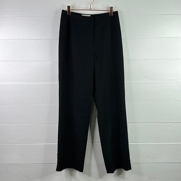 CALVIN KLEIN Black Wide Straight Leg Business‎ Dress Pants Size 2 - Picture 1 of 10